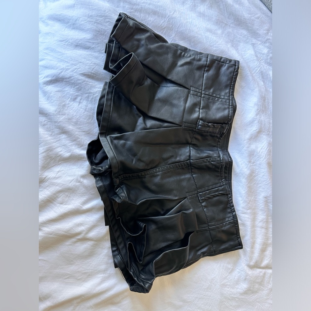 Free people leather skort